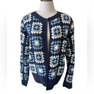 CAPRI Crotchet Cardigan Navy Blue Grey, Stone LongSleeve
Contemporary Size XL